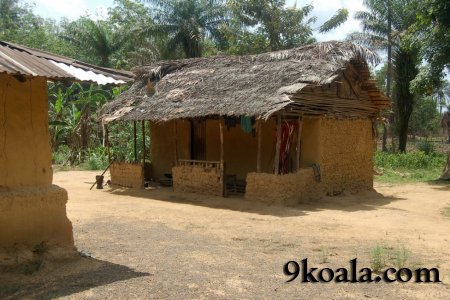 Liberia Traditional houses making with brushwood, wet clay, wood, and other handmade