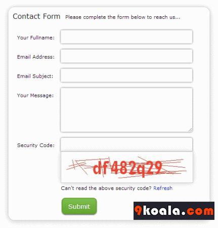 Contact form  with security Code PHP Anti-Spam download free